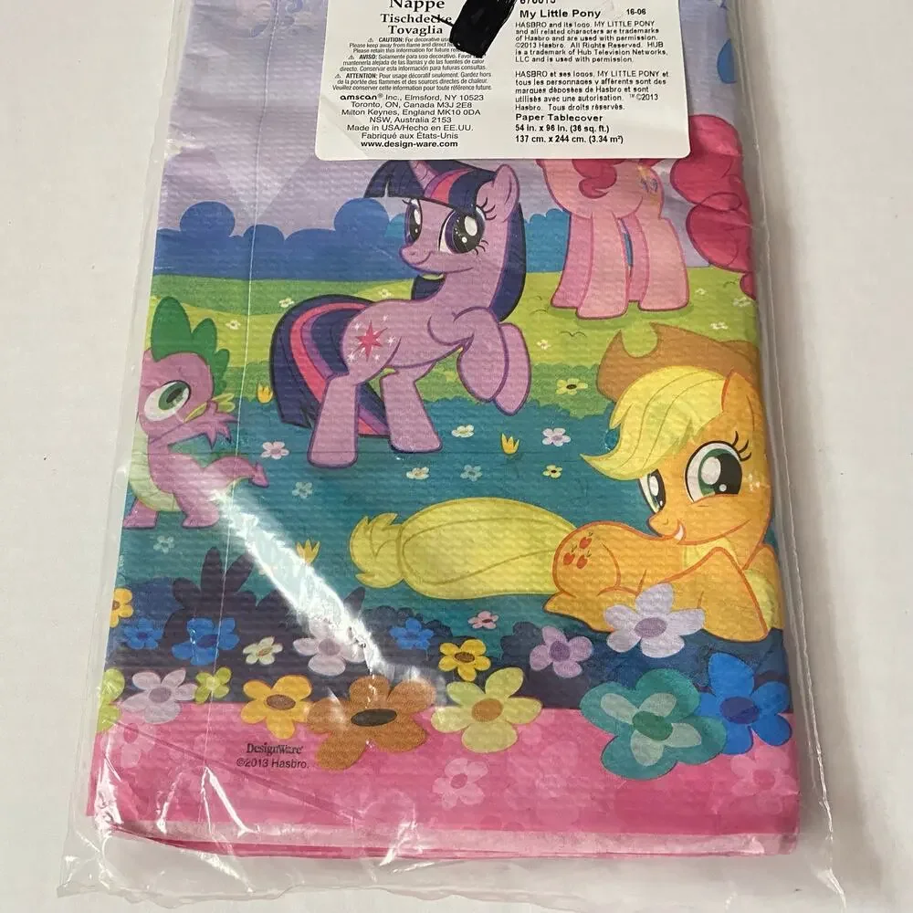 My Little Pony Party Lot Tablecover 8 Invitations Envelopes Hasbro DesignWare